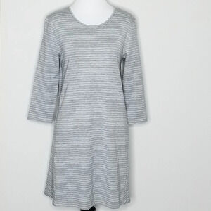 Garnet Hill Gray Striped Knit Dress XS
